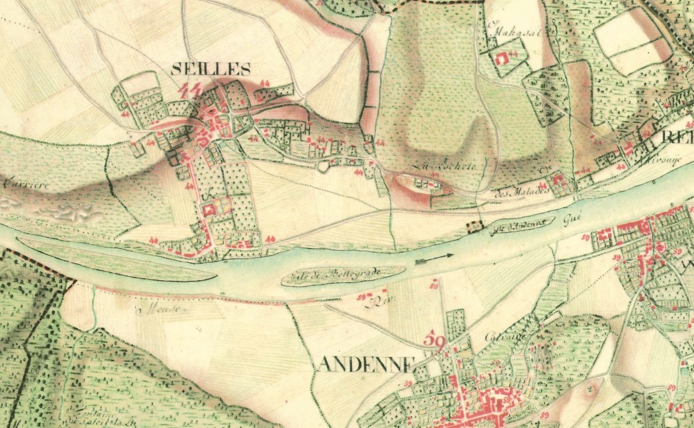 Carte ancienne de la région de Seilles